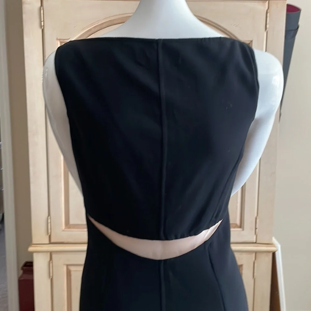 MICHAEL KORS COLLECTION Scoop Neck Empire Waist Nude Mesh Cut Out Pencil Dress 8 - Picture 8 of 12